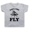 Save The Fly Animal Rights Protest Slogan Funny Parody Kids Childs T-Shirt