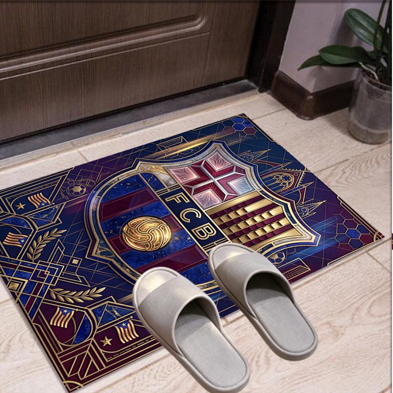 Tappeto con Motivo Calcio FC Barcelona, Tappetino Interno/Esterno, per Picnic, Sala Giochi, Camera da Letto, Ufficio, Soggiorno, Tappeto Decorazione Casa, Regalo di Compleanno