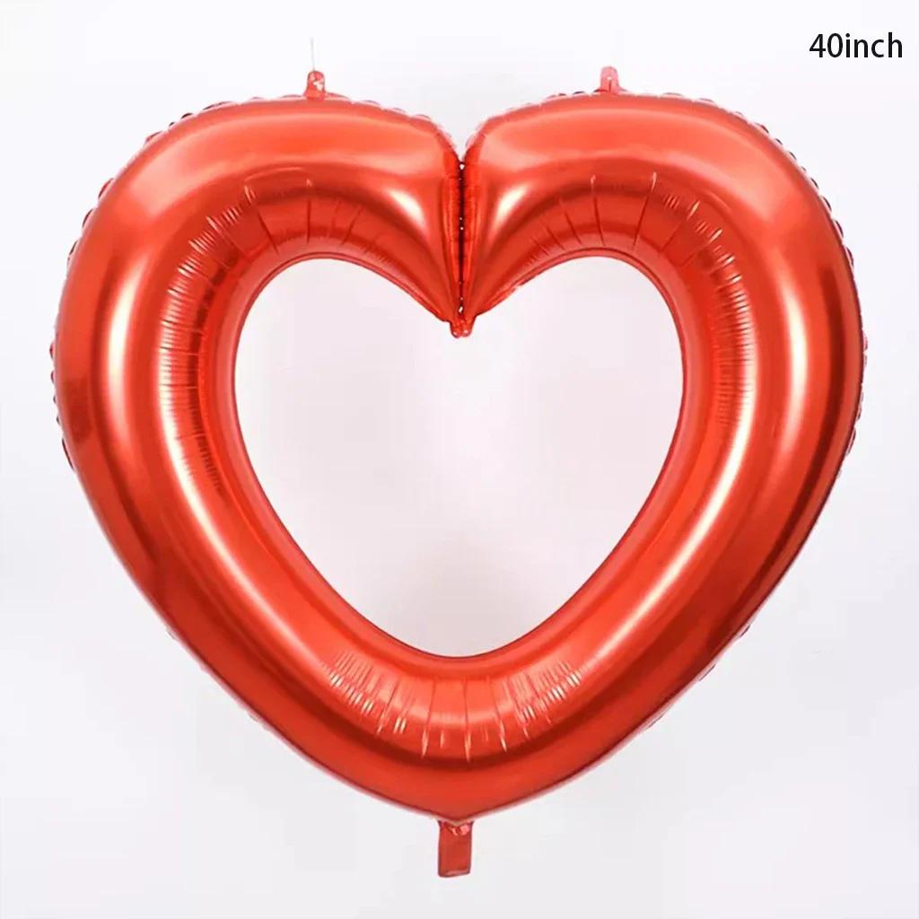 Love Heart Aluminum Film Balloon Peach Heart Foil Balloon Wedding Room Decor Bride To Be Photobooth Props Baloon Bridal Shower