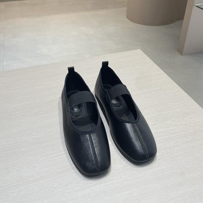 French Temperament Round Head Elastic One-word Belt Ballet Shoes Versatile Flat Bottom Shallow Mouth Single Shoes Women