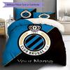 Biancheria da letto personalizzata con nome Club Brugge KV Crest, Set copripiumino Copripiumino Federa Regalo di Compleanno per la Casa (1 * copripiumino + 2 * federa, senza nucleo)