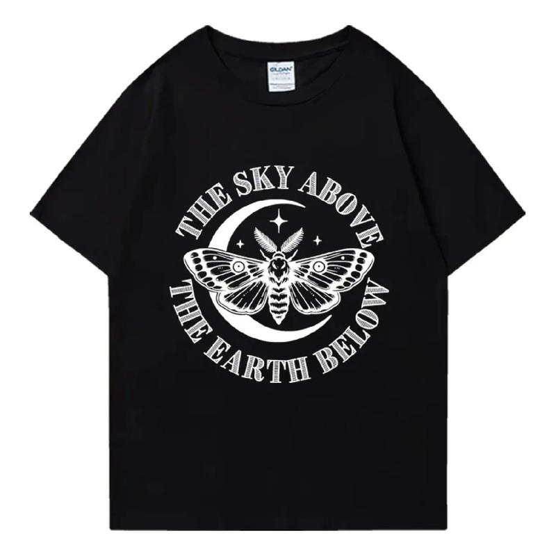 Camisetas Negras Vintage Con Estampado De Eslogan De Polilla S