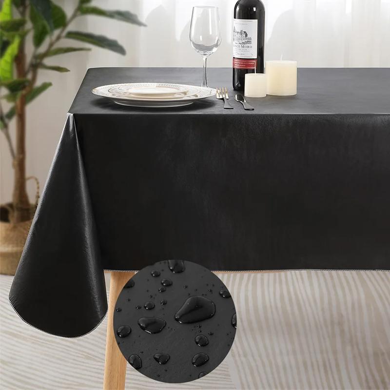 Olanly Rectangle Waterproof Vinyl Table Cloth Buffalo Flannel Backed Tablecloth Wipeable Plastic Table Cover For Easter Kitchen