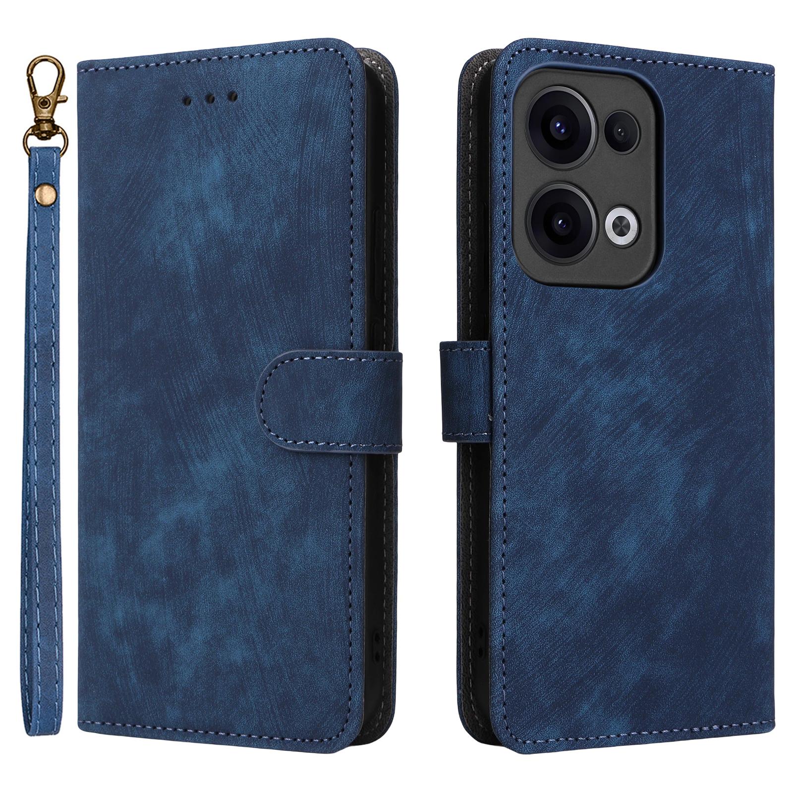 

Для Oppo Reno13 5G (Глобальный) Чехол-кошелек с защитой от RFID-излучения из искусственной кожи, подставка Blue