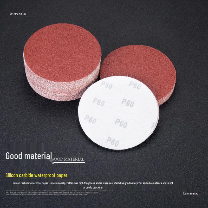 5-Inch Self-Adhesive Flocked Sandpaper Discs for Pneumatic Grinder - Perfect for Sanding, Polishing, and Woodworking Furniture.