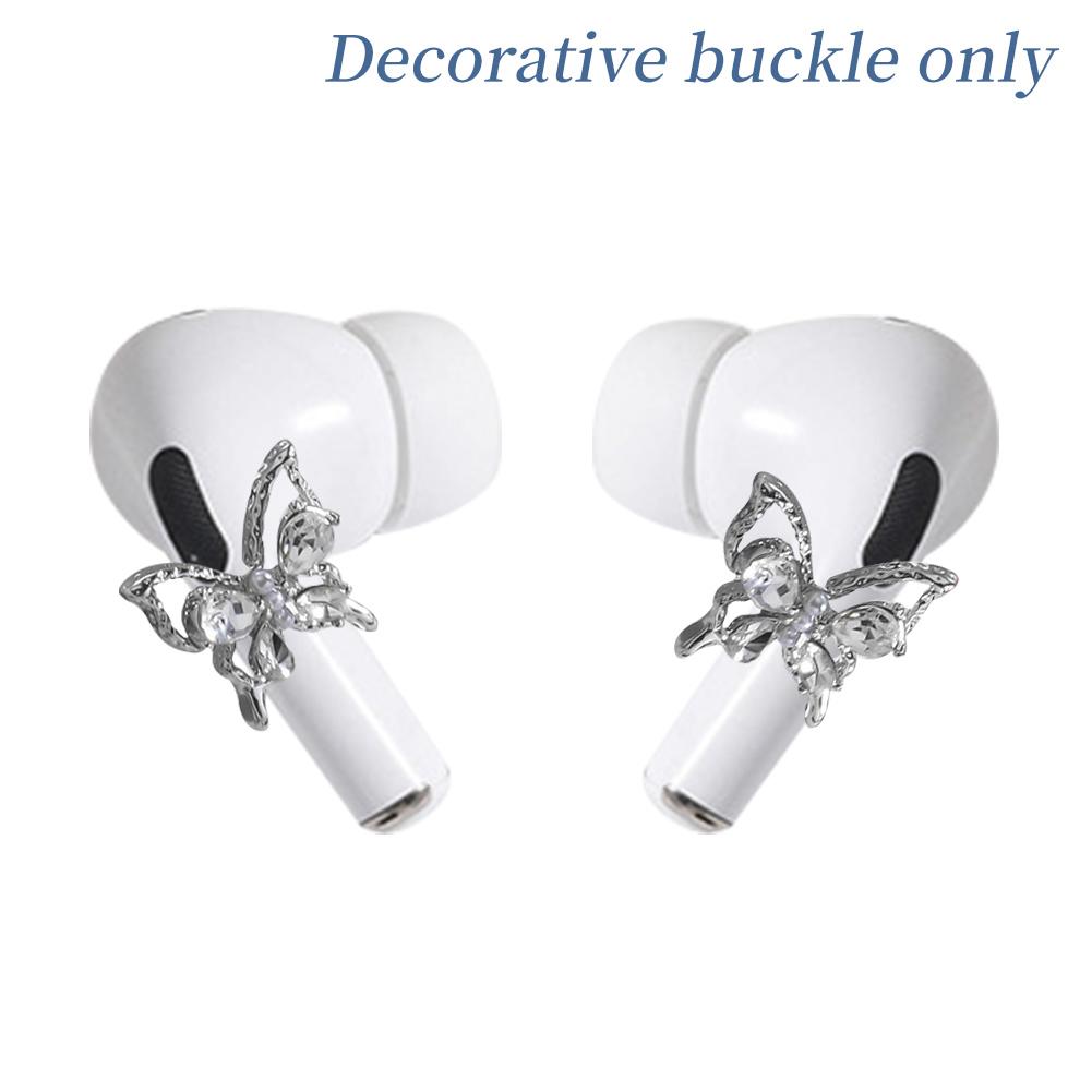

Butterfly Bluetooth Earbuds Water Diamond Buckle Sweet Butterfly Earbud Clip Detachable Earplug Accessories
