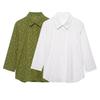 2025 Summer Women's Embroidered Hollow-Out Casual Lapel Shirt - European & American Style