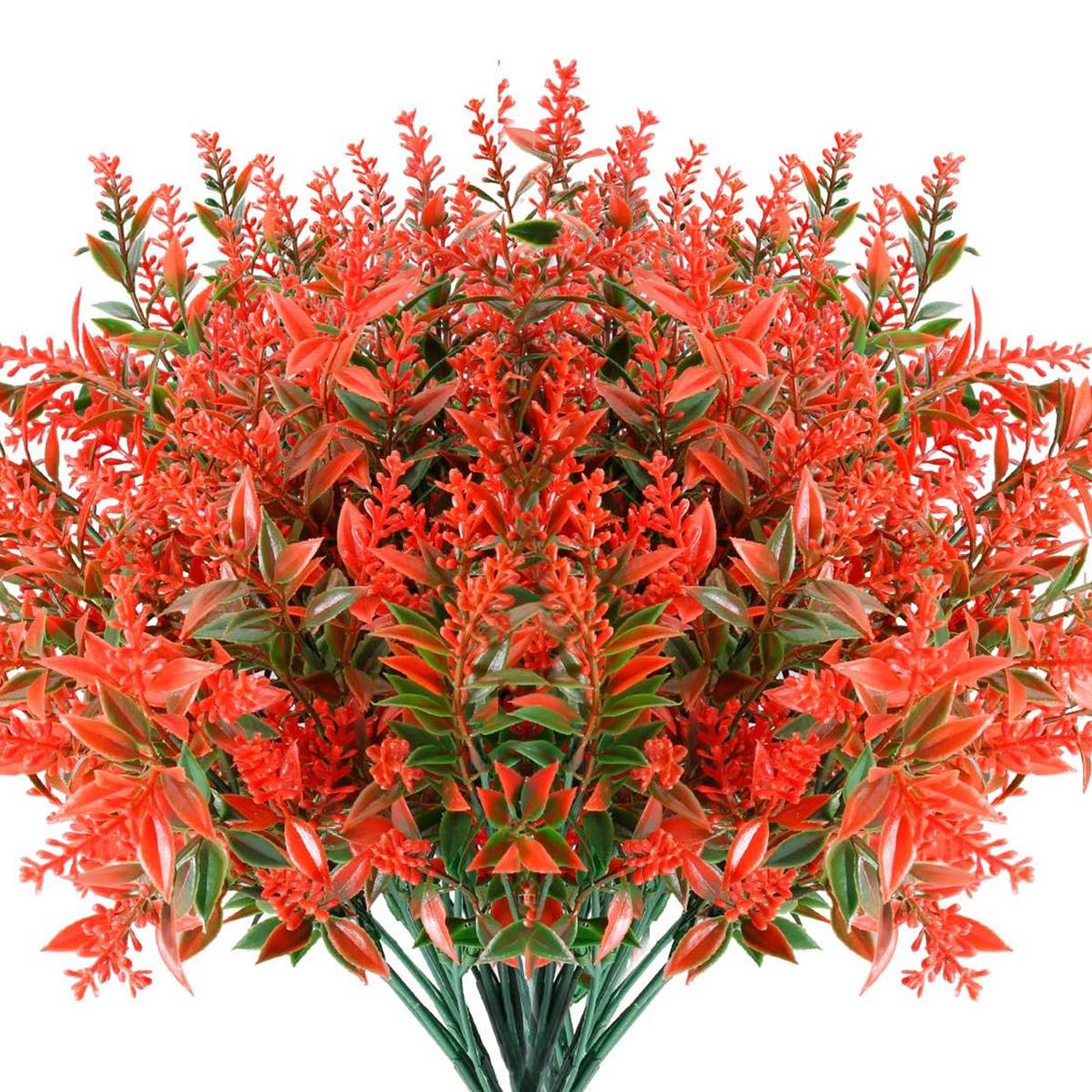 

Artificial Flowers Cheap Plastic Lavender Fake Plants Grassland Outdoor Wedding Home WreathGarden Decorati DIY Photography Props 1pc оранжевый