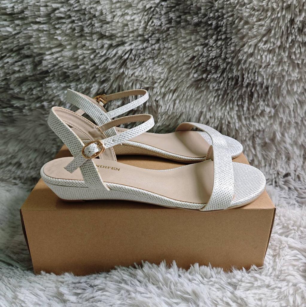 Women's Wedge Sandals Gold Silver Low Heels Open Toe Comfort Strappy Dress Ankle Strap Casual Walking Summer Party Wedding Shoes