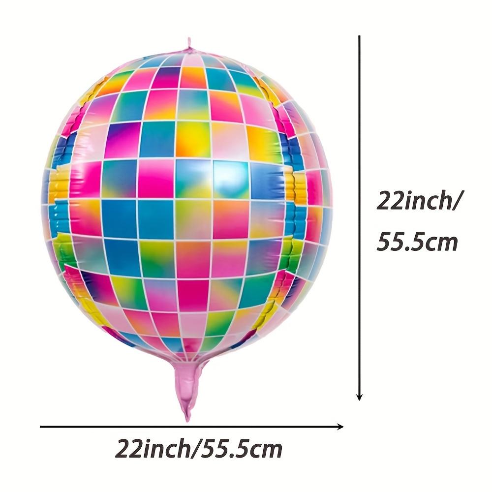 6-Pack Rainbow Disco Balloons, Disco Foil Balloons, Suitable for Birthday Parties, Disco-Themed Party Decorations