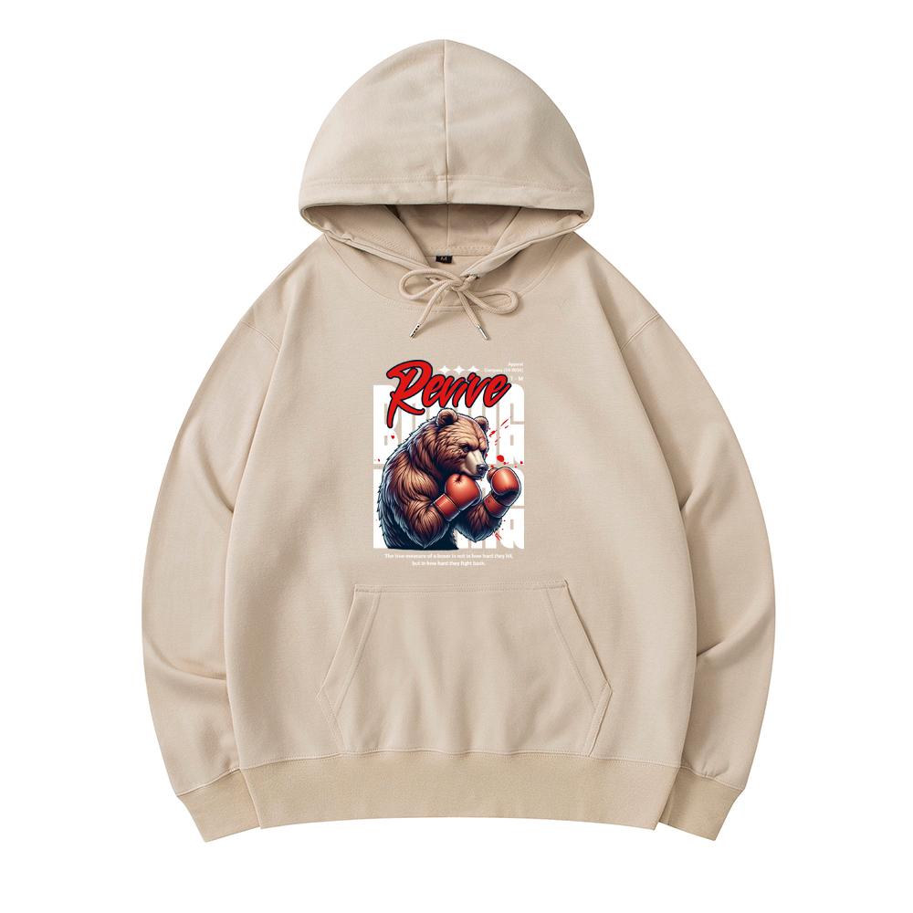 

300 GSM Men s Cotton Hoodies Revive Print Premium Cotton Sweatshirt XS армия зеленый
