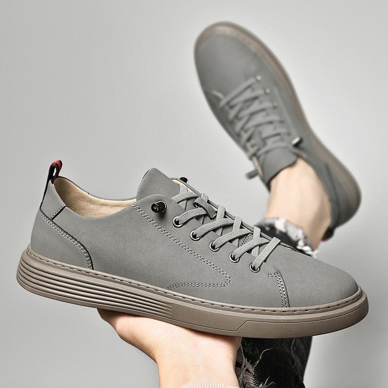 

Men s shoes 2025 summer new men s versatile lace-free casual leather shoes youth fashion trend soft baseplate shoes 37