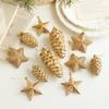 5Pcs 3/6Pcs Pine Cone Hanging Pendant Painted Pine Cone Balls Christmas Painted Pine Cone  Navidad
