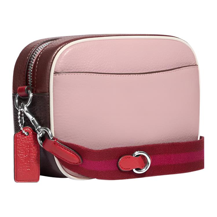 Coach Jamie 19 Zipper Closure Ski Speed Pattern Detachable Adjustable Shoulder Strap Refined Pebble Leather Camera Bag Mini CE674-SVV8J