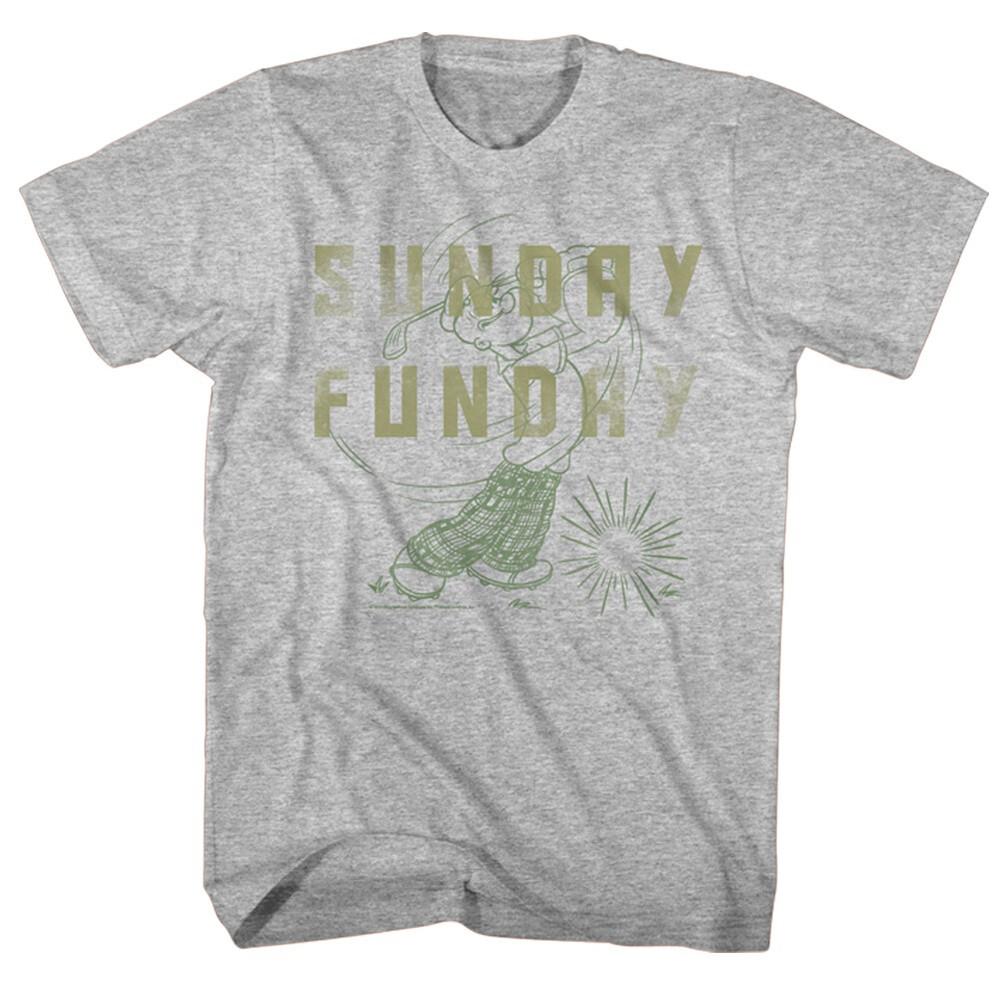 Popeye The Sailor Man Classic Cartoon Playing Golf Sunday Funday Men s T Shirt  Unisex T-Shirt S