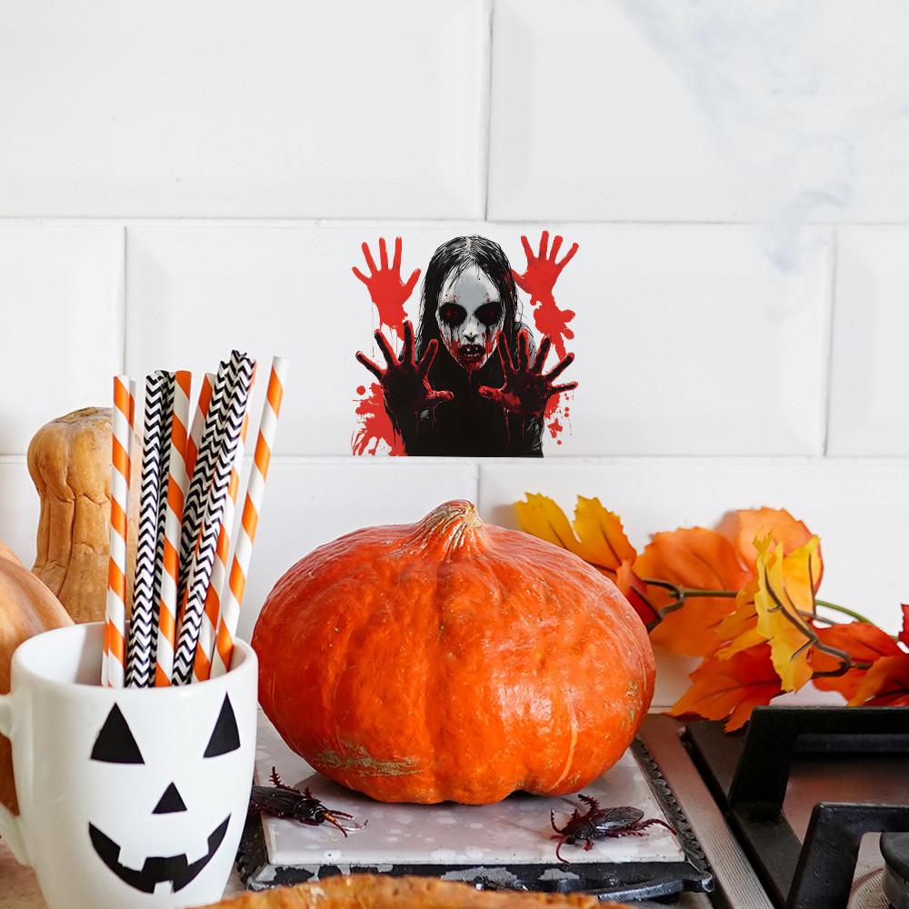 Halloween Blood Horror Hand Pvc Switch Sticker Wall Decal For Home Spaces Office