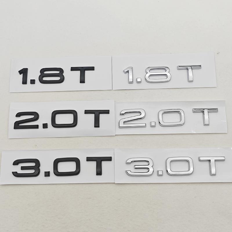 3D ABS Car Letters Logo 1.8T 2.0T 3.0T Rear Trunk Badge Emblem For Audi A3 A4 A5 A6 A7 A8 Q2 Q3 Q5 Q7 Q8 Car Sticker Accessories
