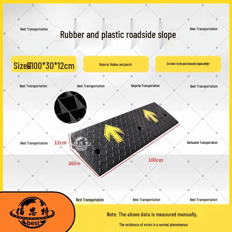 Household Rubber Threshold Ramp for Curbs and Slopes: Car and Road Edge Climbing Pad