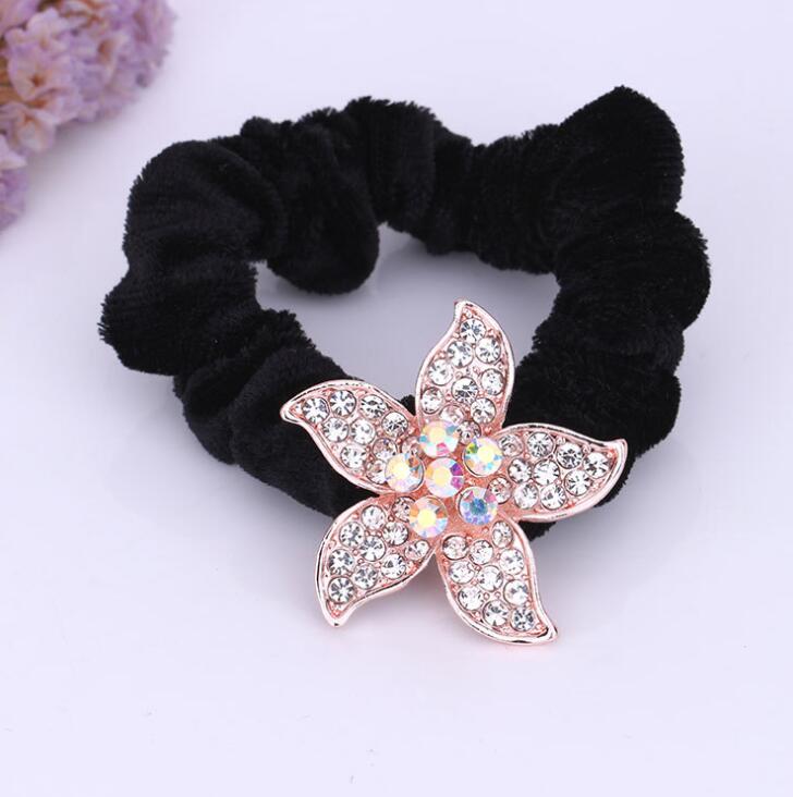 

1 шт. Черные бархатные резинки для волос с жемчугом, стразами, бабочками, цветами, держатели, бант, повязка на голову, эластичная резинка для волос для женщин, девушек