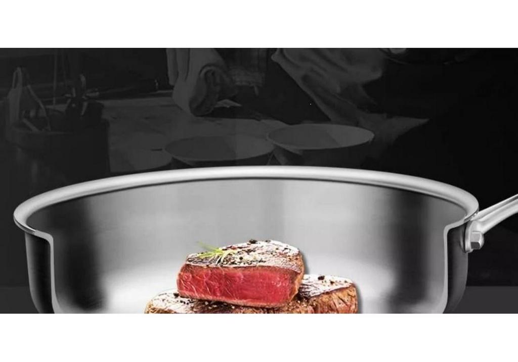 316 Stainless Steel Non-Stick Flat-Bottom Frying Pan for Home & Commercial Use - Ideal for Eggs, Stir-Fry, Induction, and Gas Cookers.