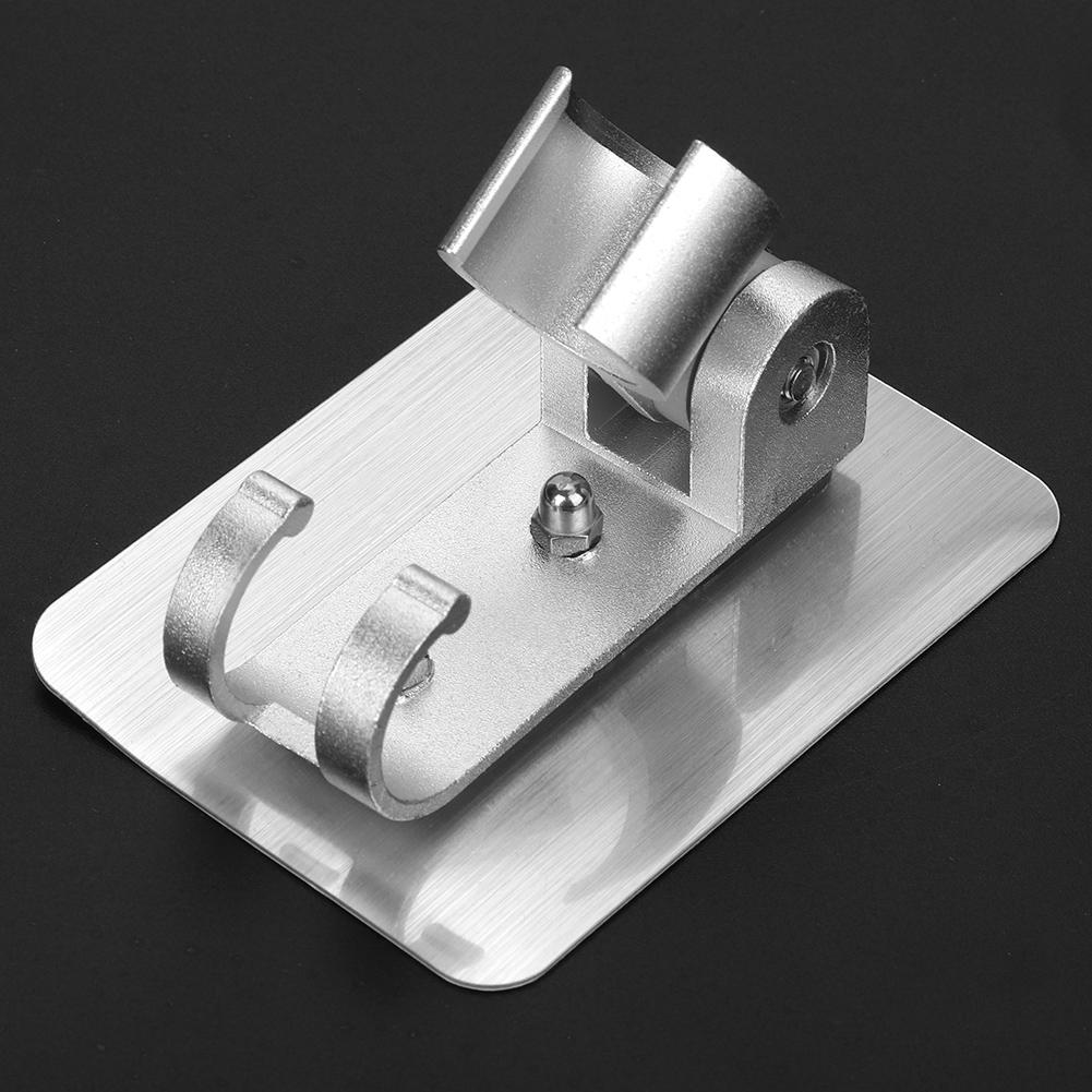 Nastavitelný hliníkový stříbrný držák držáku sprchové hlavice základna s háčky