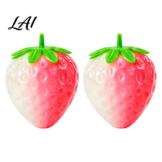 Stress Relief Gadget 1/2Pcs Strawberry Squeeze Toy Color Changing Soft Ball Sensory Decompression Simulated Fruit Pinch Fidget Toy Anxiety