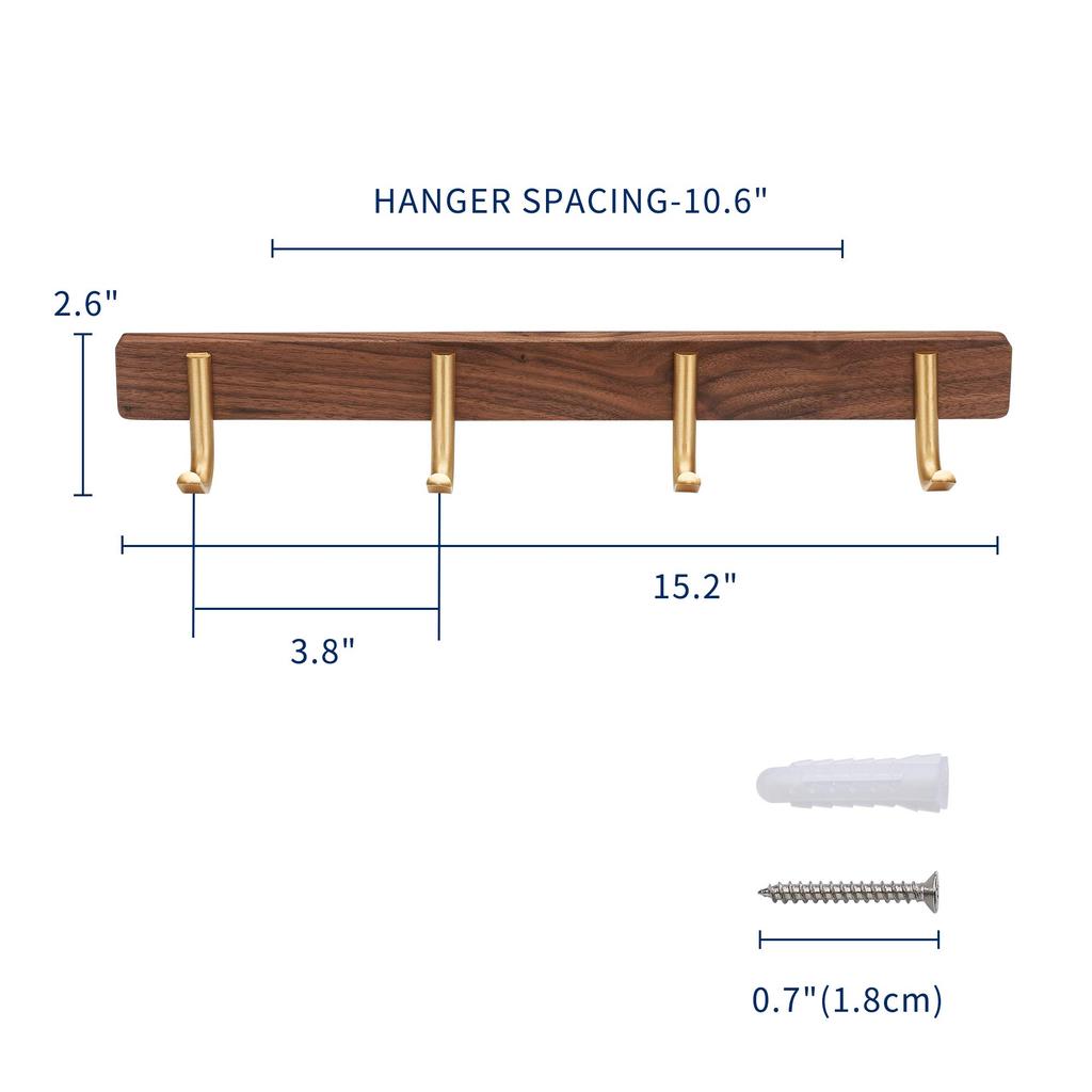 Wall Wall Storage Coat and Hat Clothes Hooks, Hanger, Hooks, Wall-Mounted Hook, Hook, Organization, Entryway, Bathroom, 4-Hook