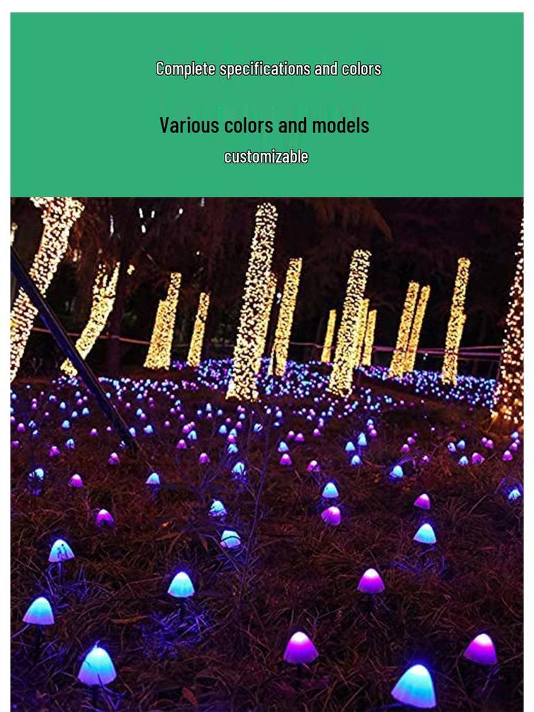 Waterproof Solar Mushroom String Lights for Outdoor Courtyard & Garden Decoration