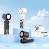 Mini Handheld Ice Compress Fan with Atmosphere Light 199 SpeedsUSB Rechargeable Turbo FanLED Light Display