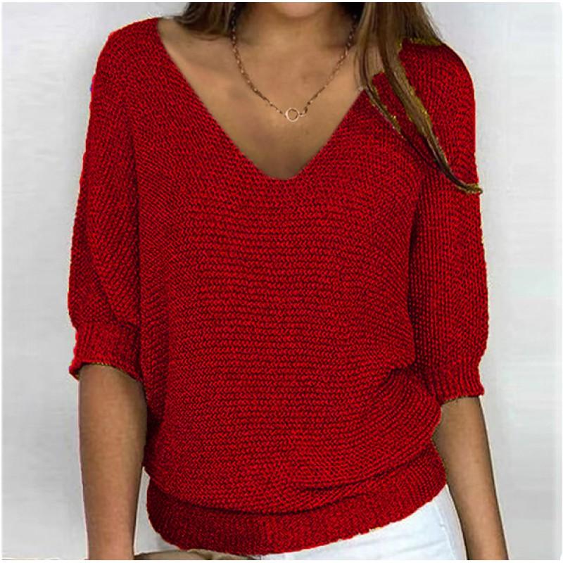 2026 Damen einfarbig Rundhals 3/4 Ärmel Stricktop Klimaanlagen Cardigan Tägliche Kleidung