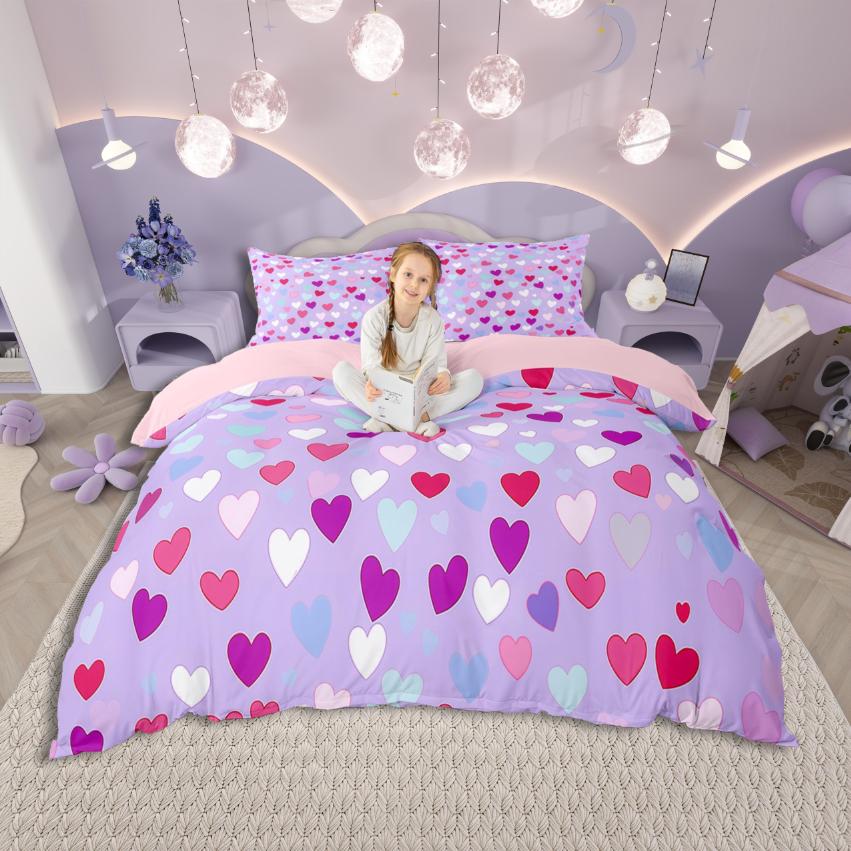 

Comforter Homewish Love Heart Print 2Pcs/3Pcschic Flower For Teens Bedding Setbotanical Plants Comforter Set Comforter (quilt)-EU Single(135*200cm)3pcs