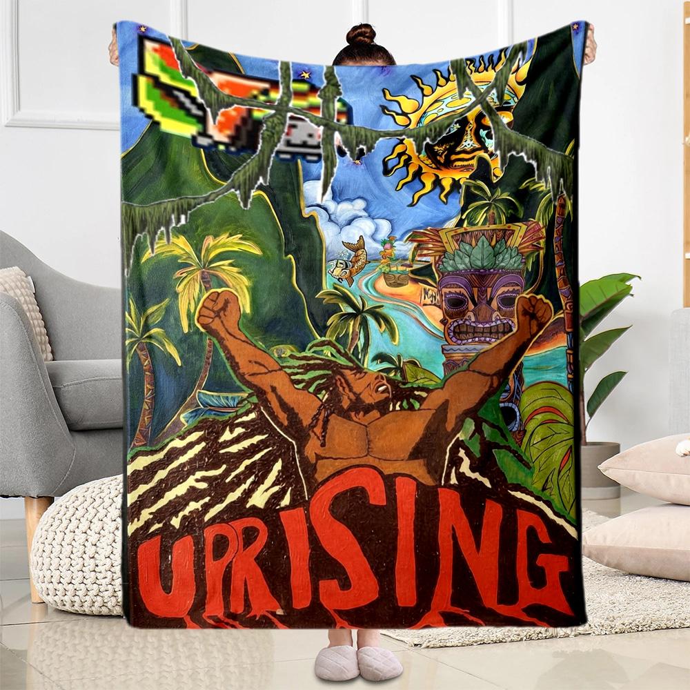 Bob Marley Rasta Blanket Durable Comfort Perfect For Chair Livingroom Sofa Four Seasons Universal Playful Design Birthday Christmas Gift Blanket