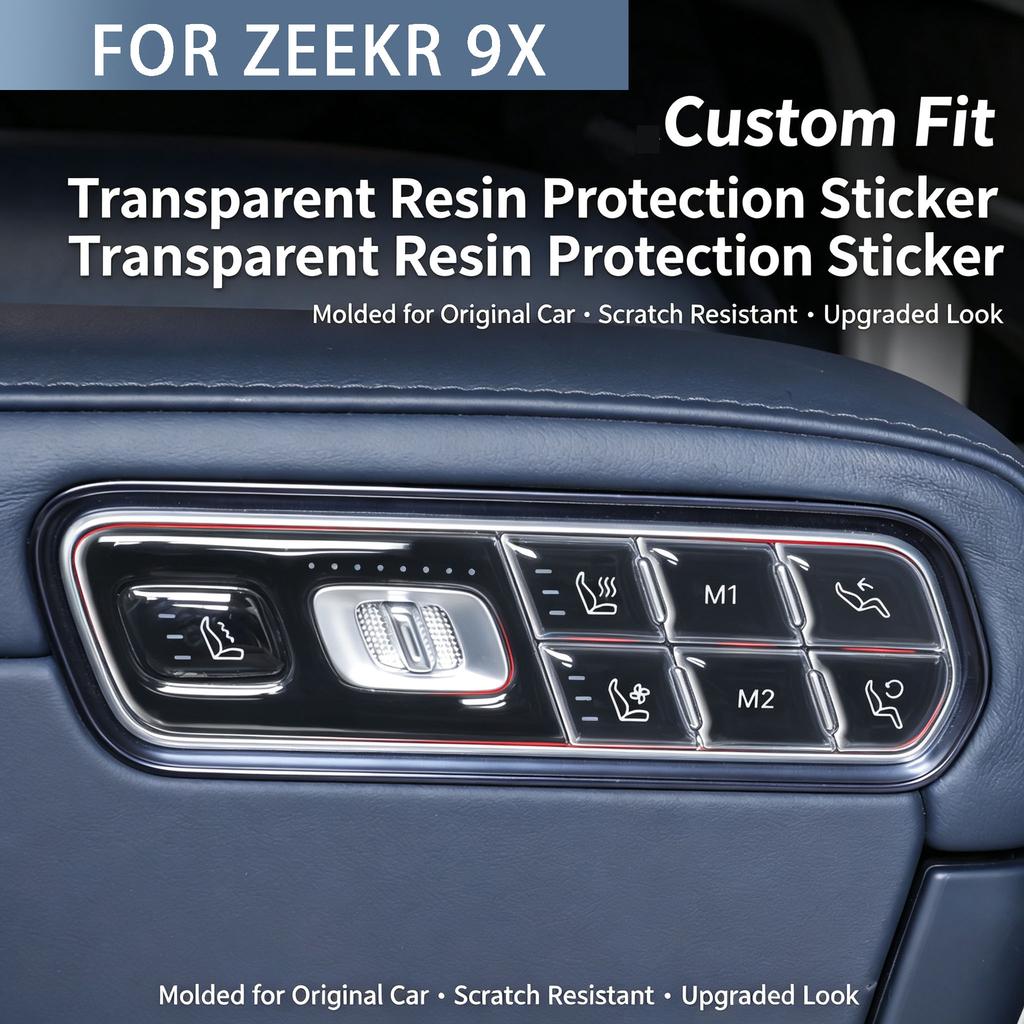 FOR ZEEKR 9X Silicone Patch for Central Control Buttons Interior Seat Buttons, Anti Scratch and Anti Drip Decorative Accessories