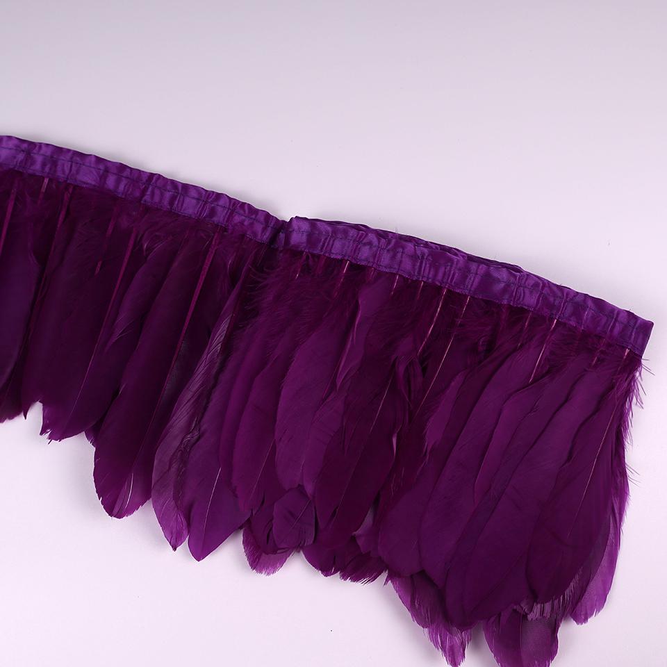 Bordures en Plumes d'Oie Ruban Franges 2 Yards/pièce Couture Artisanat Plume dans Robe Jupe Décoration Murale pour Vêtements de Fête