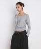 Saendeulig Draped Halter Layered Long Sleeve T-Shirt_Melange Gray