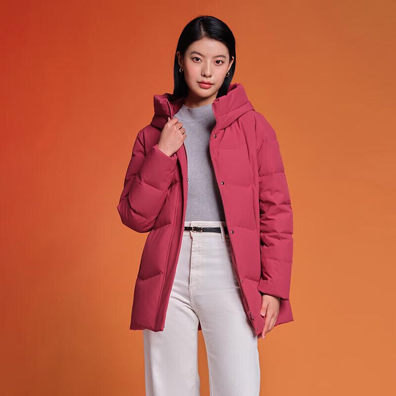 Tanboer Damen Kapuzen-Mittellange Lockere Entendaunenjacke TD236506