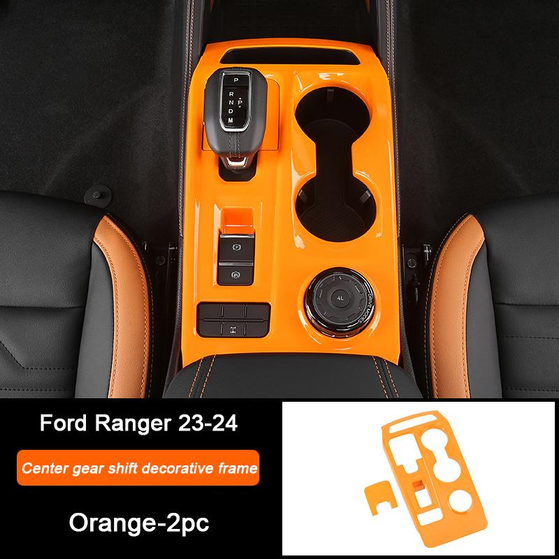 Orange Car Central Gear Shift Panel Rear Air Outlet Frame Door Trim Strip For Ford Ranger Raptor Wildtrak T9   2024 2025