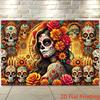 2D Dia De Los Muertos Woman Backdrop for Cultural Event & Photoshoot