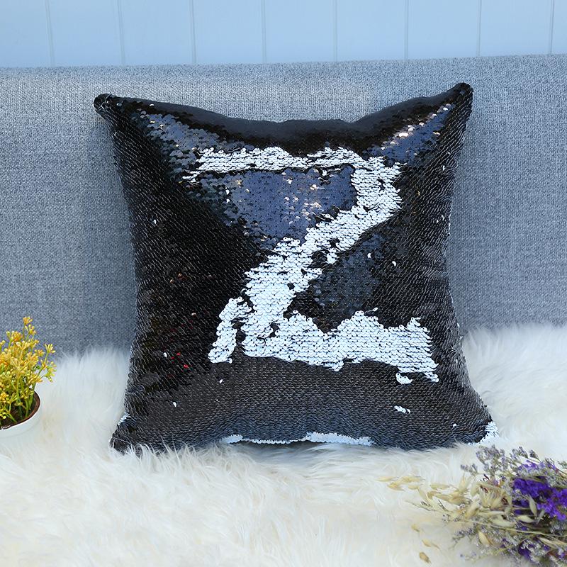 Sequined Pillowcase Contrasting Color Digital Series Cushion Cover Car Sofa Bedside Cushion Cover