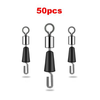 50 Stück/Los Kugellagerwirbel Solide Ringe Angelverbinder Ozean Bootsangeln Haken Schnellverbindungsverbinder Angelausrüstung