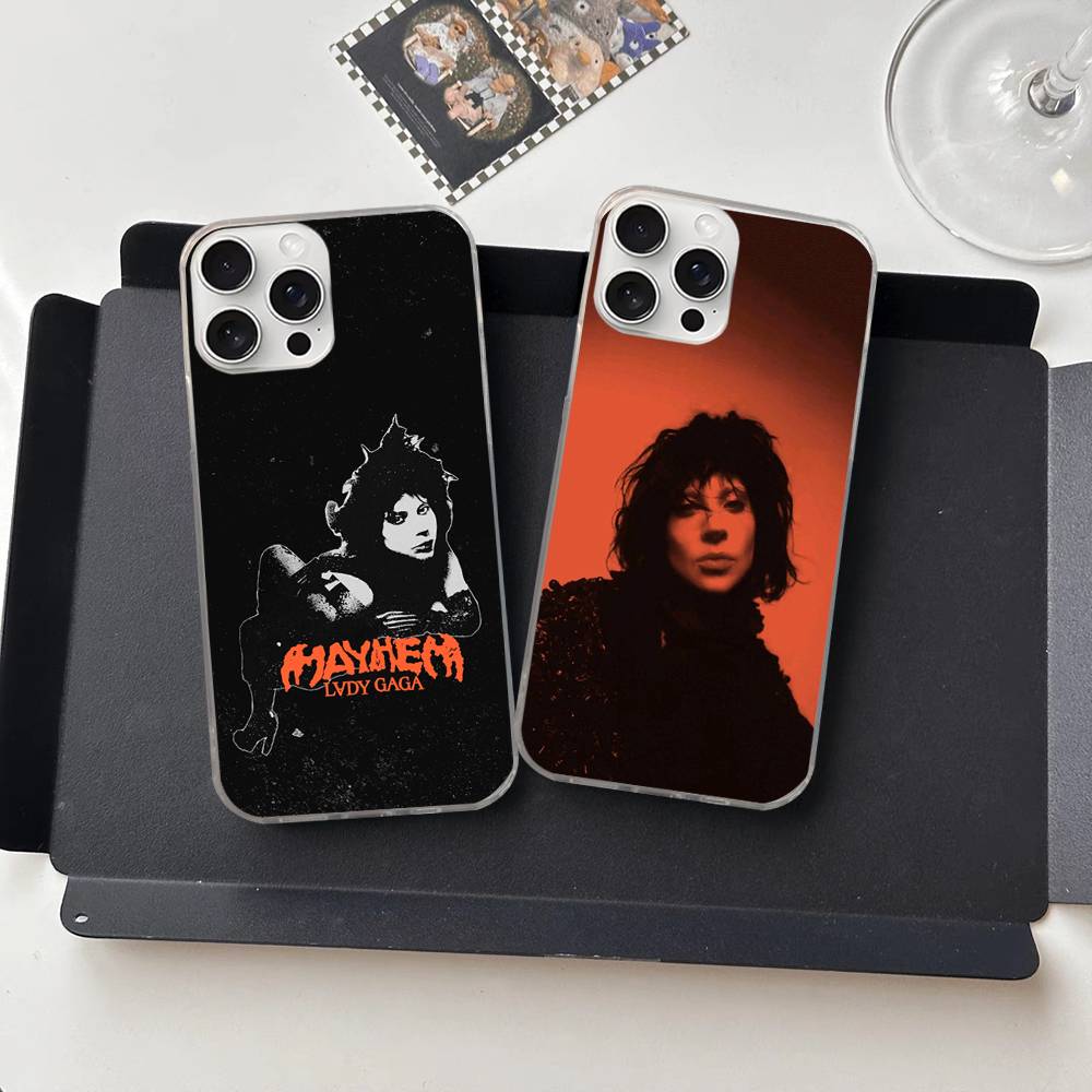 Singer L-Lady Gaga Mayhem Phone Case For iPhone 17 16 15 14 13 12 11 Plus Pro Max Satin Colorful Glossy Surface