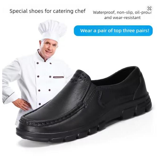 Chef Shoes Four Seasons Anti Slip Oil Resistant Plus Size Business Casual Men's Work EVA Shoes Fashion Comfort Soft Soled