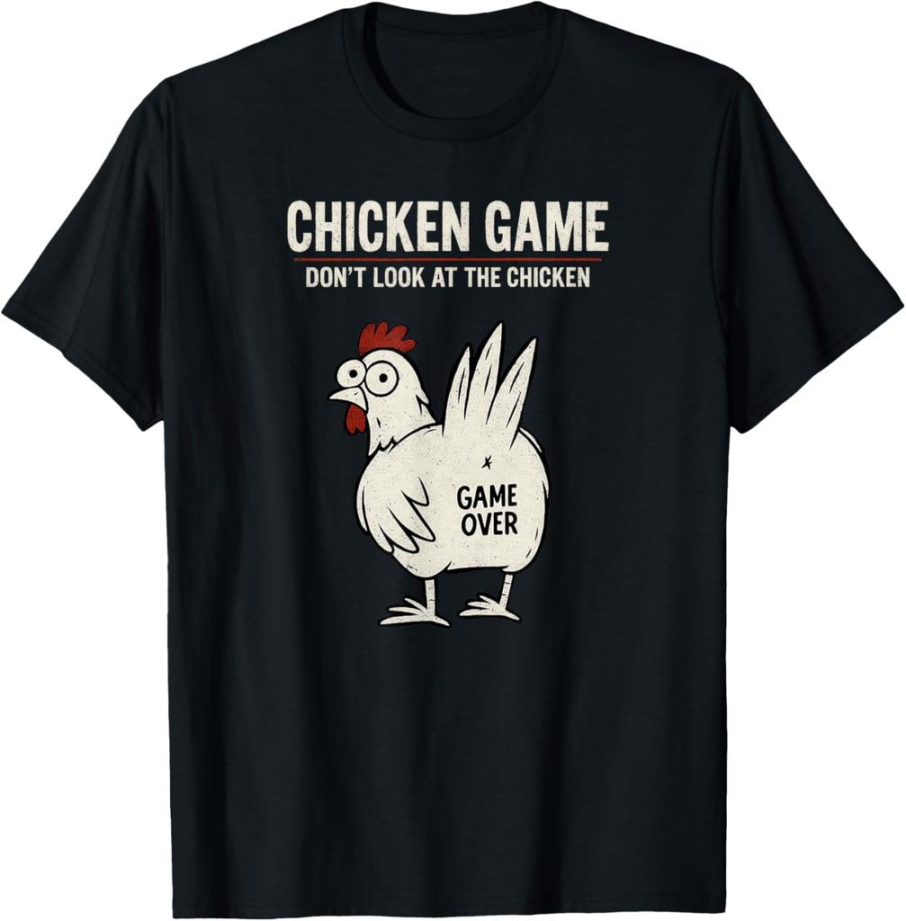 Chicken Game Dont Look At The Chicken Funny Chicken TShirt Printed Graphic Unisex Women T Shirt Unisex Clothing Streetwear Daily