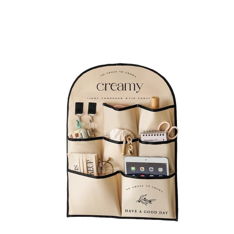 

3/7 Pockets Creative Wall Mounted Storage Bag,Satin Organizer with Hooks for Keys Sundries,Multi-Purpose Hanging Bags Home Decor 1PCS