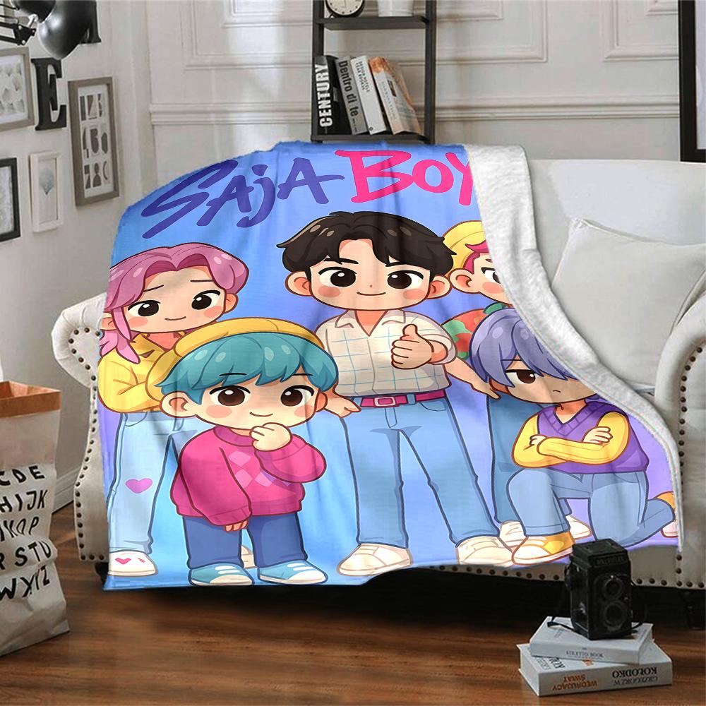 1 pezzo KPop Demon Hunters SAJA BOYS1 Coperta, Regalo, per Uomini e Donne, Coperta Morbida, Ottima per Divano Letto Divano Viaggio, Coperta Leggera in Flanella