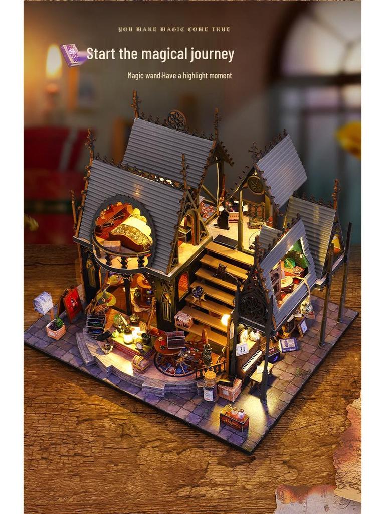Jiate DIY Luna Magic House Model: Hand-Assembled Villa Ornament, Exquisite Decompression Gift for Adults.