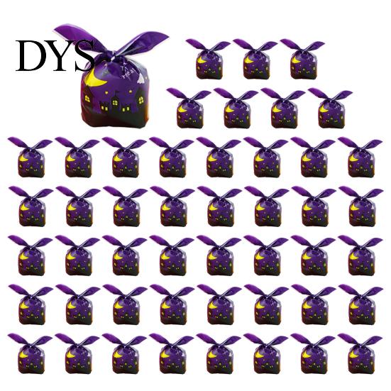 Halloween Candy Bags 48 Pcs Bags, Kids Trick or Treat Goodie Cute Rabbit Food Grade for Nougat Ear Small Plastic Gift Cookie, Snack, Treat,