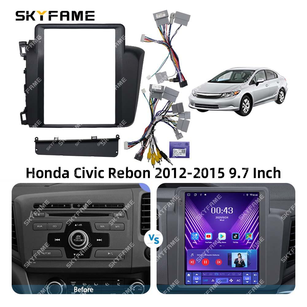 SKYFAME Frame Kit for 12-15 Honda Civic Vertical Screen Audio Navigation