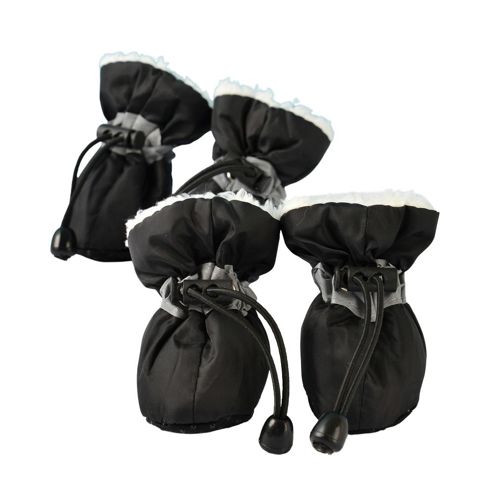 4pcs/set Pet Dog Shoes Winter Warm Strip Puppy Shoes for Small Medium Dogs Anti-slip Puppy  Footwear Cat Dog Walking Sneakers