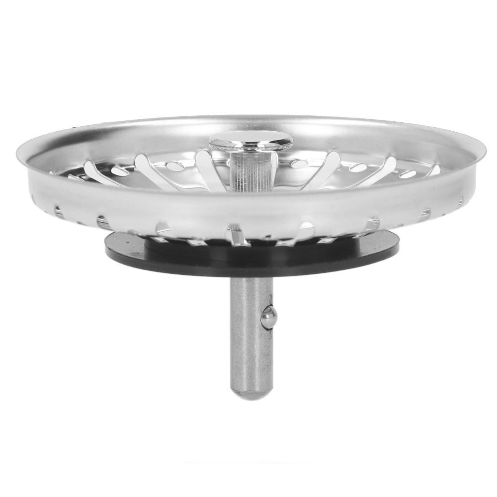Stainless Steel Sink Strainer Basket Thickening Design Rubber Stopper Sink Strainer Silver Drain Strainer Restaurant